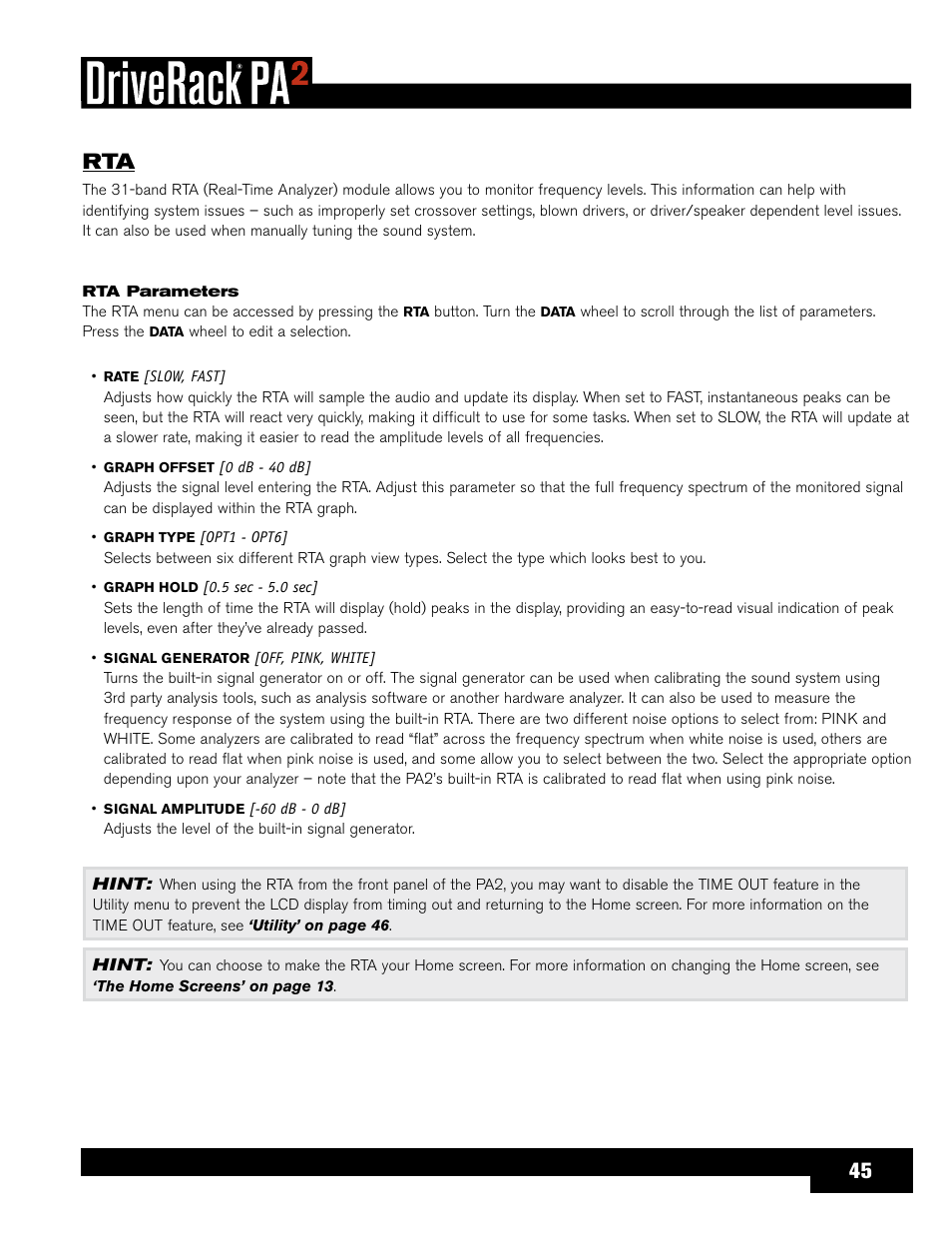 dbx DriveRack PA2 User Manual | Page 49 / 70