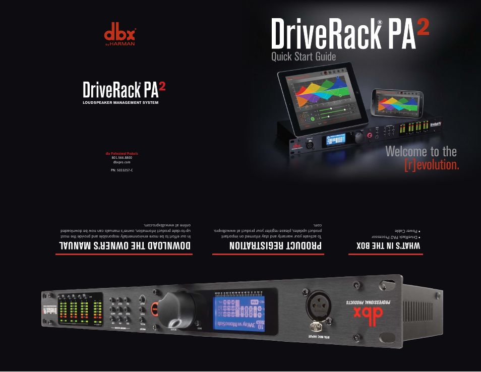 dbx DriveRack PA2 Quickstart Guide User Manual | 2 pages