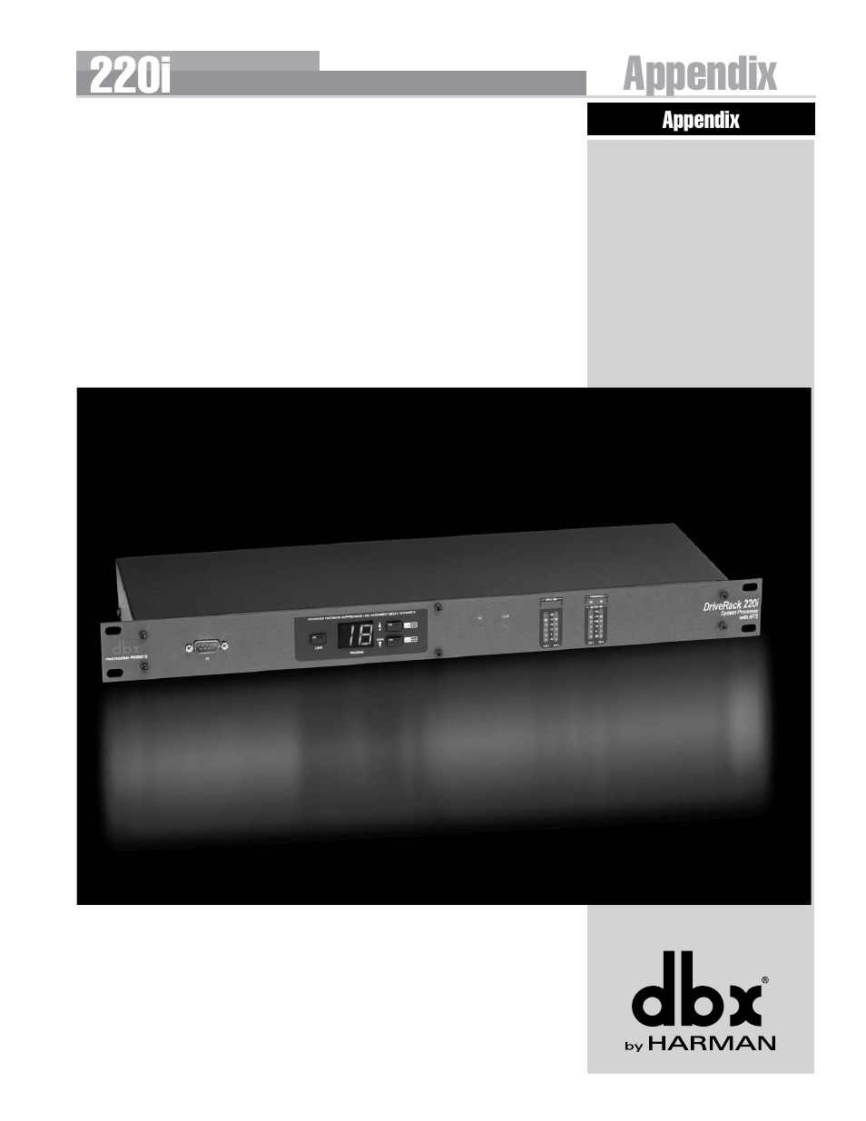 Appendix, 220i | dbx DriveRack 220i User Manual | Page 47 / 57