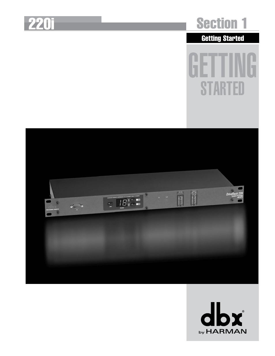 Getting started, Getting | dbx DriveRack 220i User Manual | Page 9 / 57