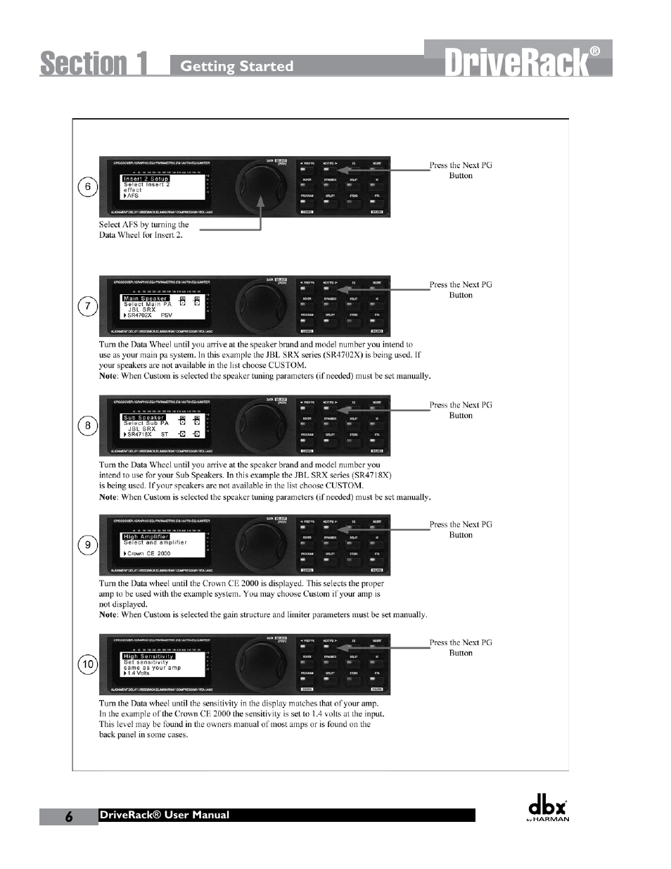 Driverack | dbx DriveRack 260 User Manual | Page 14 / 84