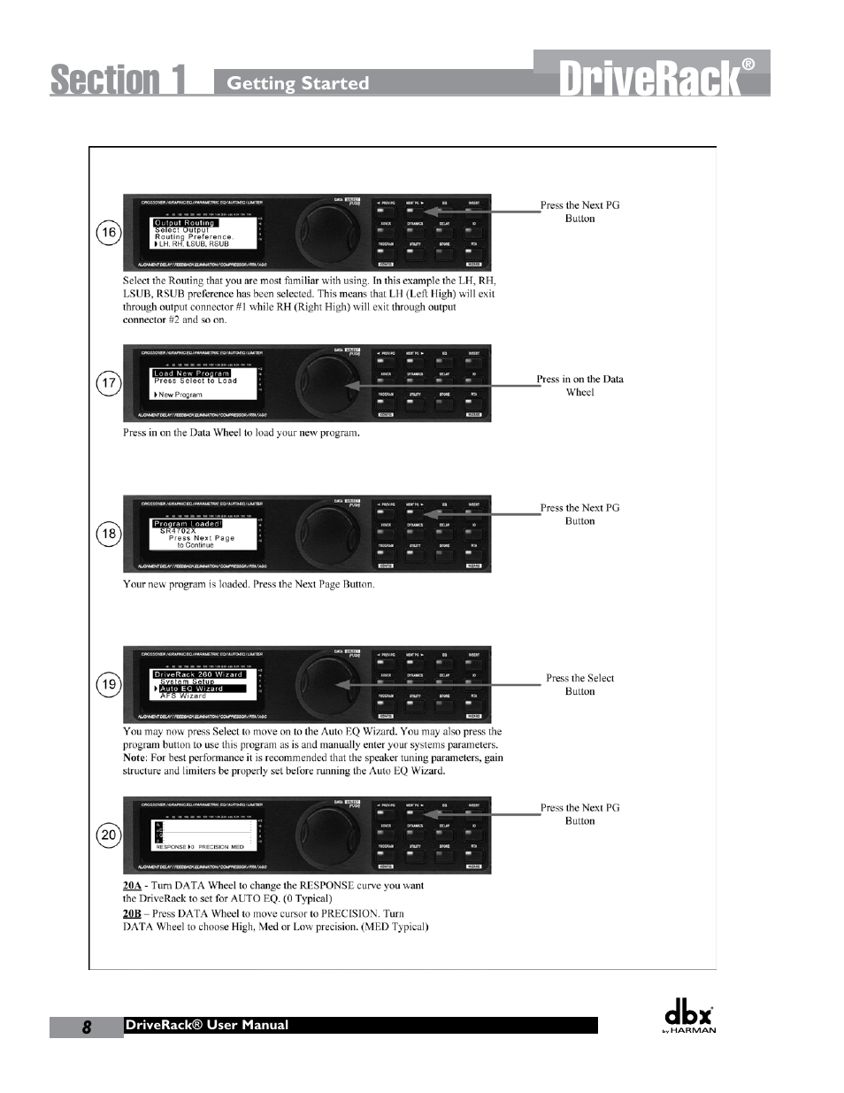 Driverack | dbx DriveRack 260 User Manual | Page 16 / 84