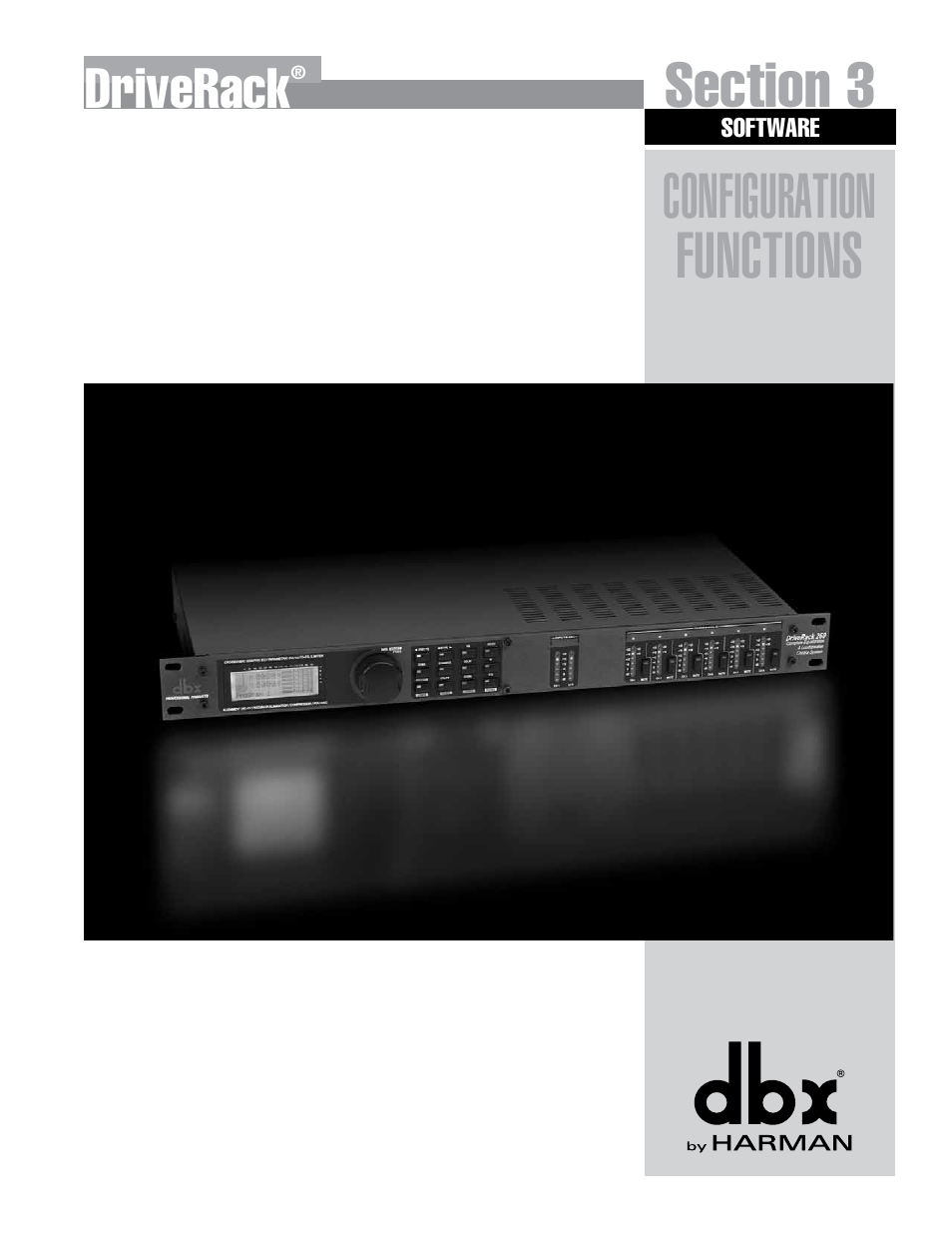 Functions, Configuration, Driverack | dbx DriveRack 260 User Manual | Page 27 / 84