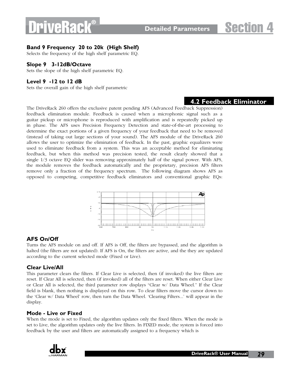 Driverack | dbx DriveRack 260 User Manual | Page 37 / 84