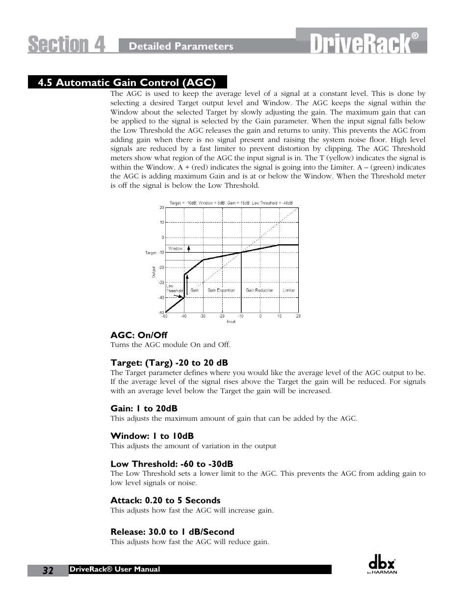 Driverack | dbx DriveRack 260 User Manual | Page 40 / 84