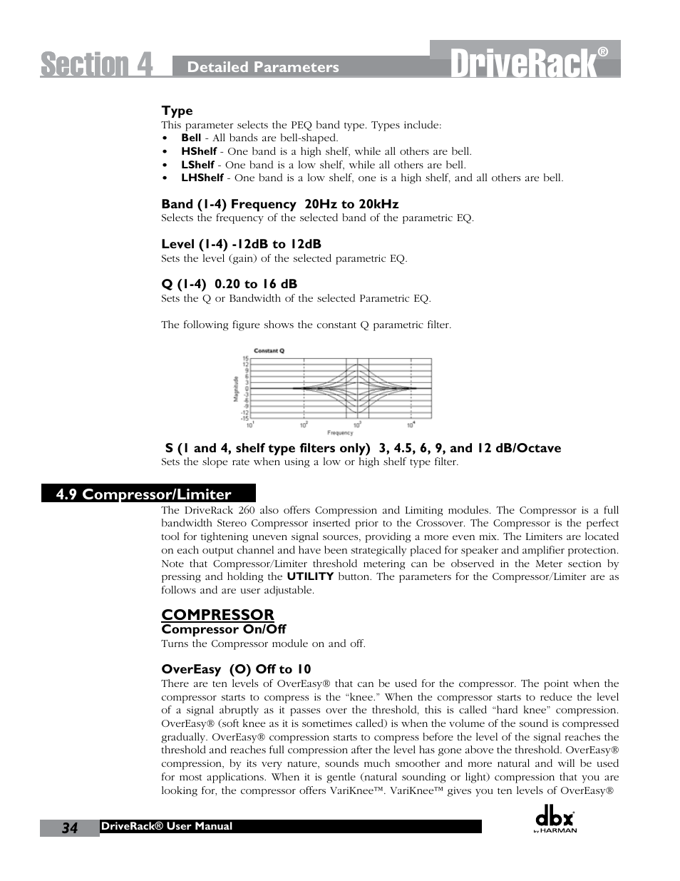Driverack | dbx DriveRack 260 User Manual | Page 42 / 84