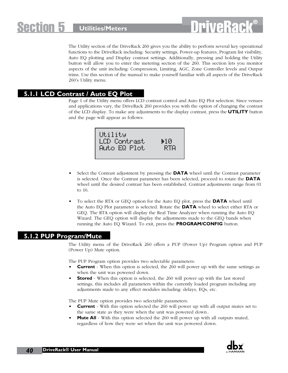 Driverack | dbx DriveRack 260 User Manual | Page 48 / 84