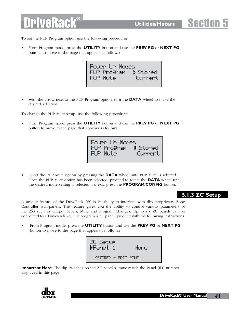 Driverack | dbx DriveRack 260 User Manual | Page 49 / 84