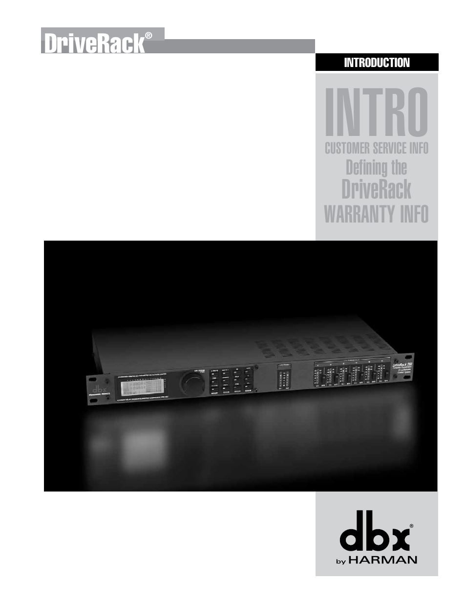 Intro, Driverack | dbx DriveRack 260 User Manual | Page 5 / 84