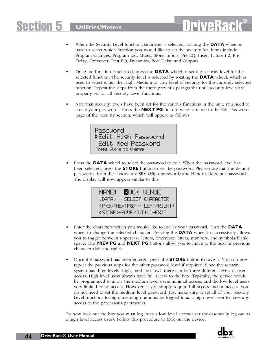 Driverack | dbx DriveRack 260 User Manual | Page 52 / 84