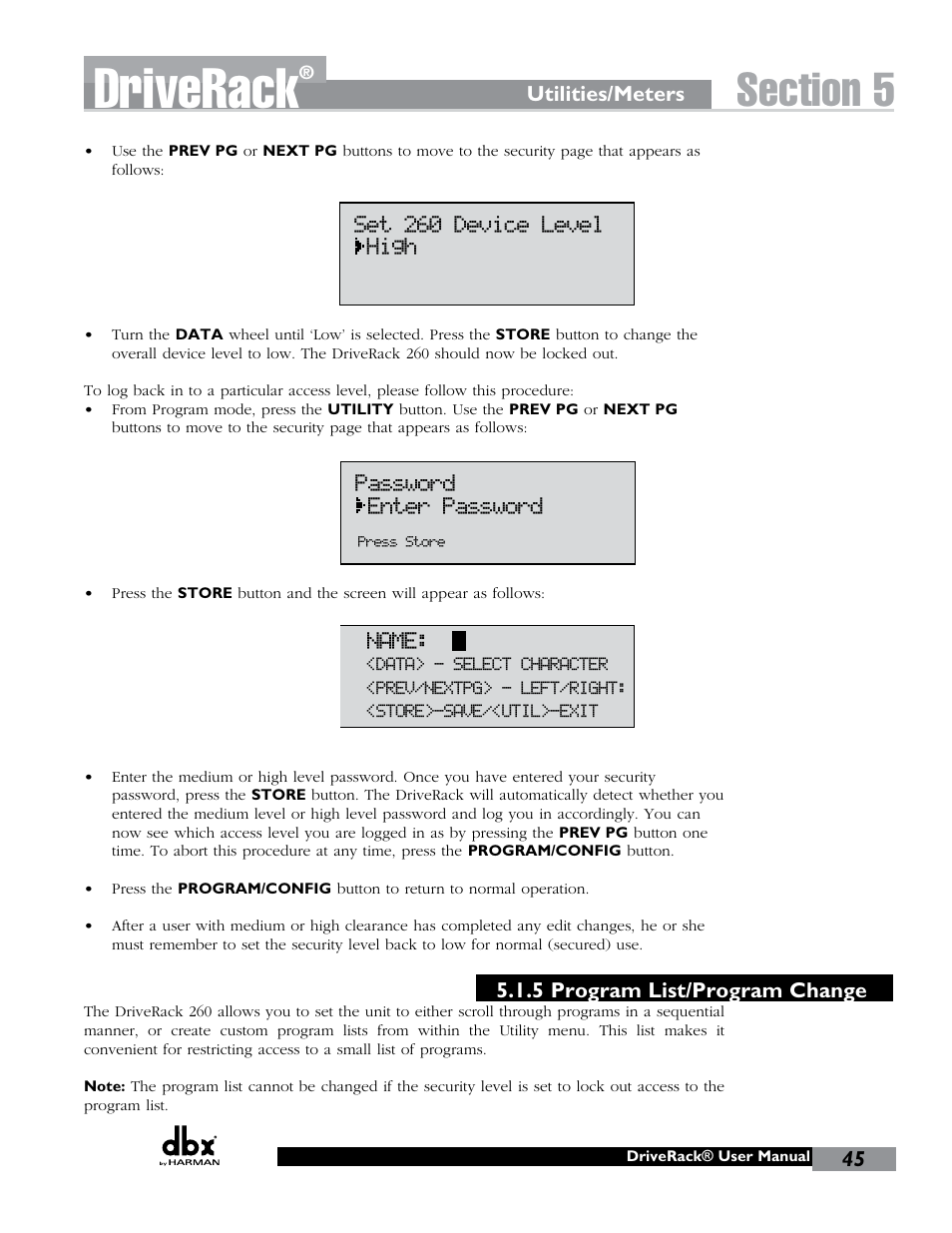 Driverack | dbx DriveRack 260 User Manual | Page 53 / 84