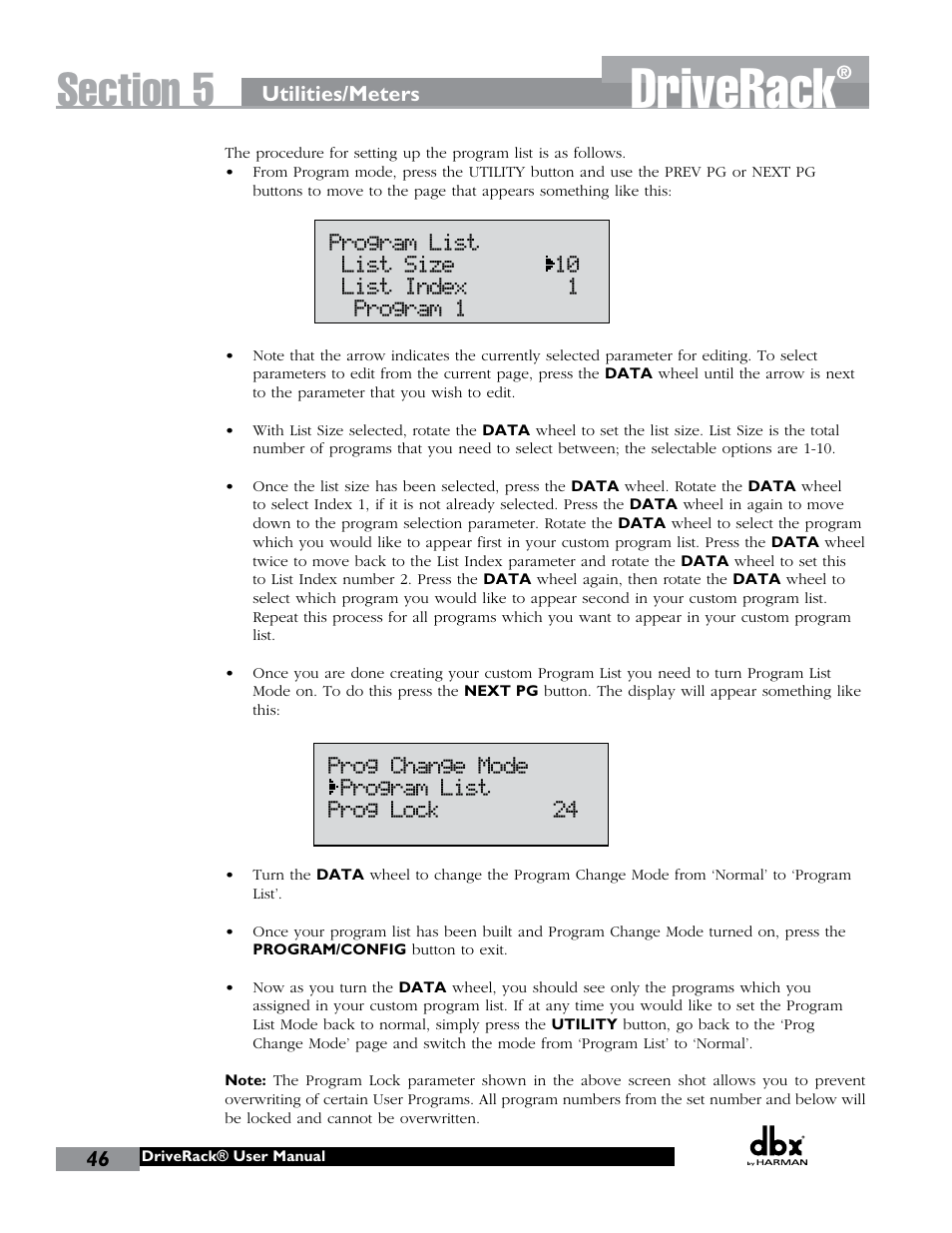 Driverack | dbx DriveRack 260 User Manual | Page 54 / 84