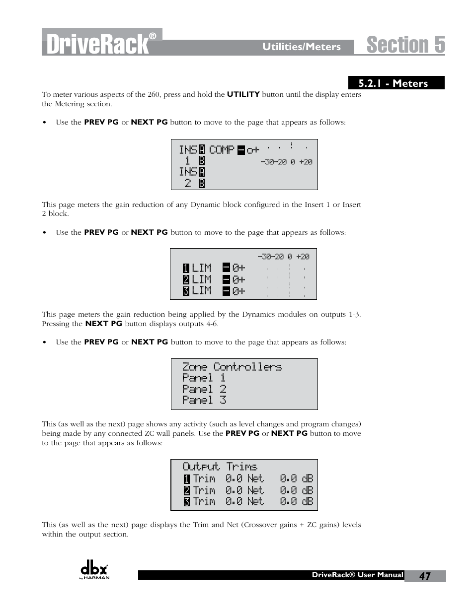 Driverack | dbx DriveRack 260 User Manual | Page 55 / 84