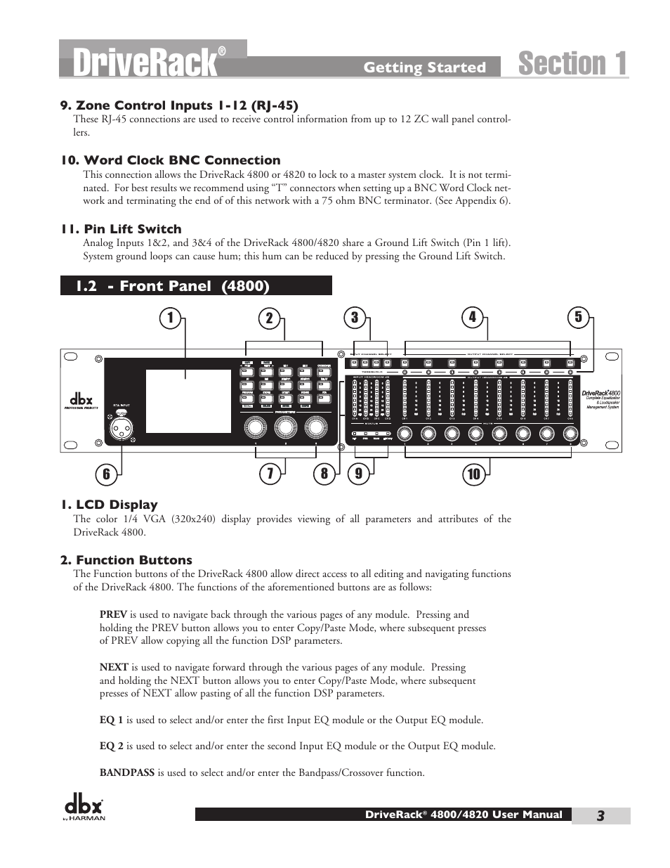 Driverack | dbx DriveRack 4820 User Manual | Page 13 / 96