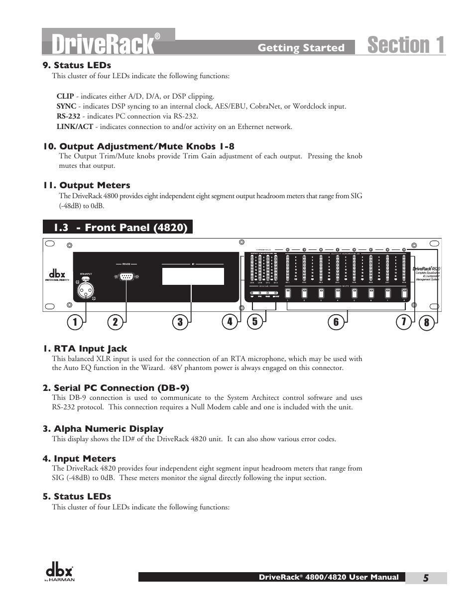 Driverack | dbx DriveRack 4820 User Manual | Page 15 / 96