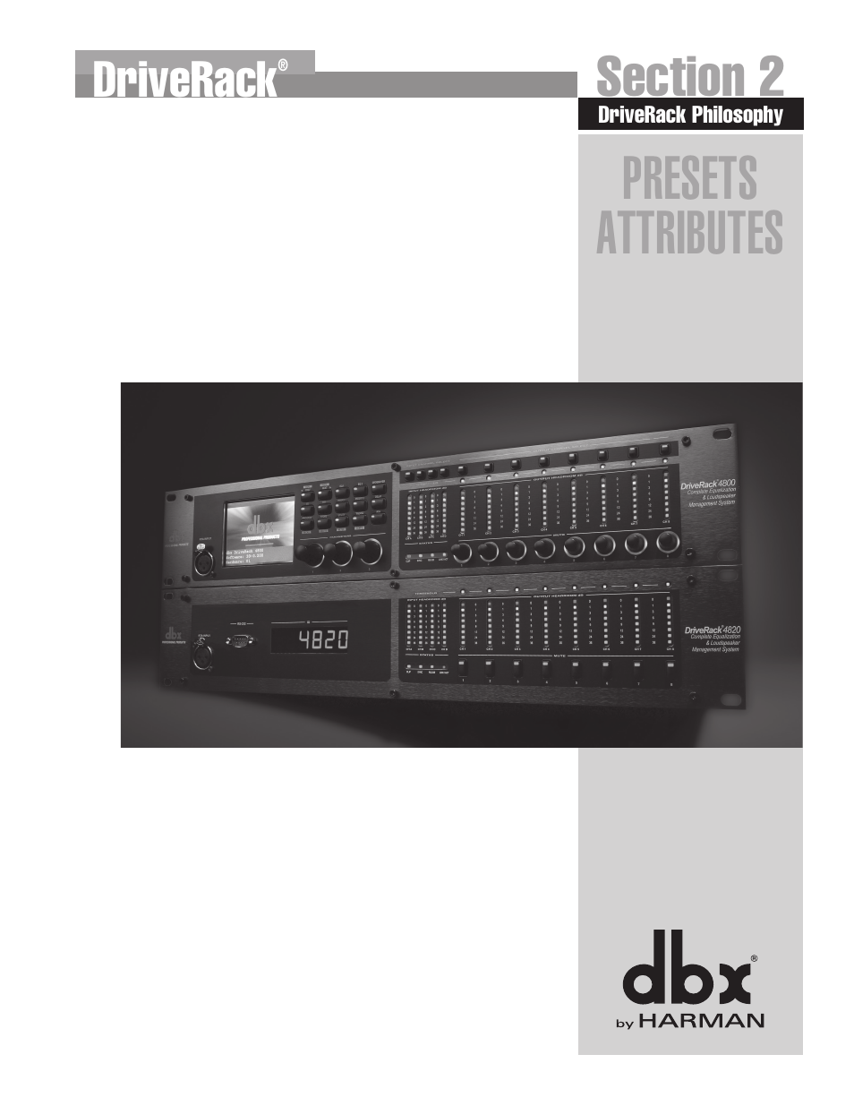 Presets attributes, Driverack | dbx DriveRack 4820 User Manual | Page 19 / 96
