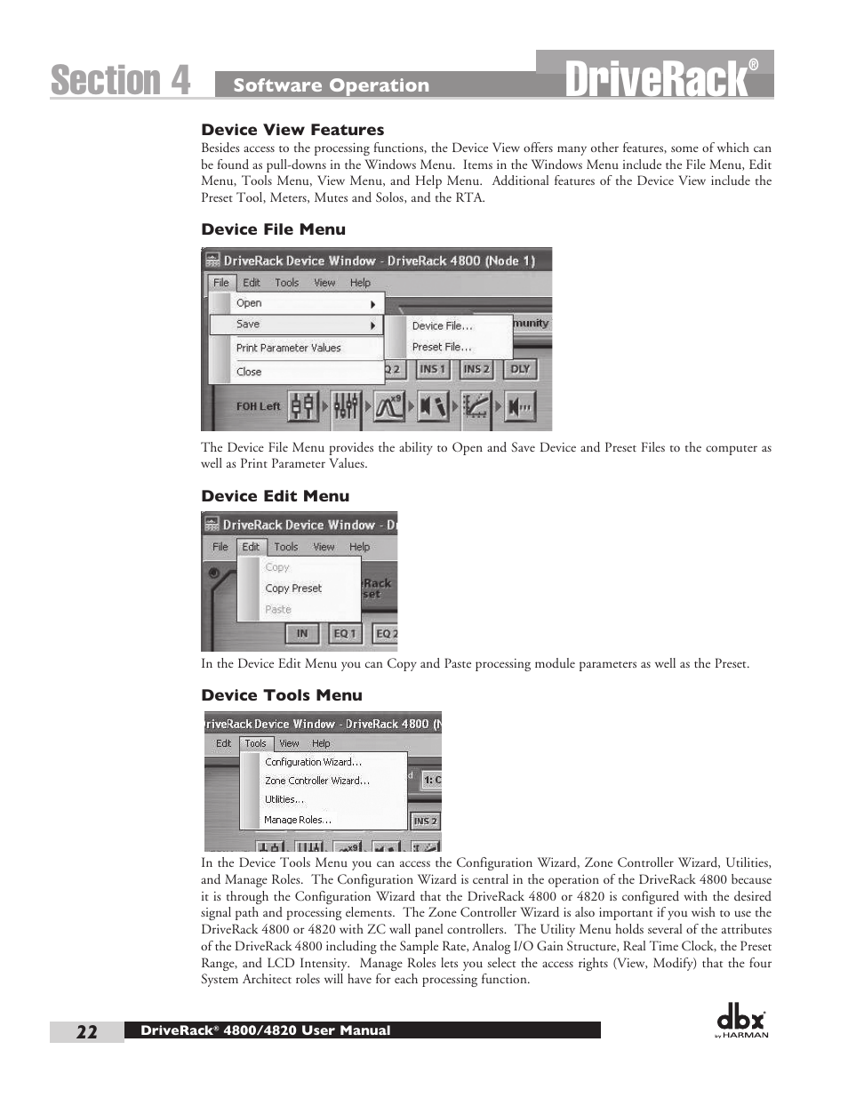 Driverack | dbx DriveRack 4820 User Manual | Page 32 / 96