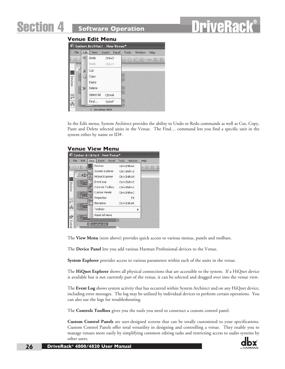 Driverack | dbx DriveRack 4820 User Manual | Page 36 / 96
