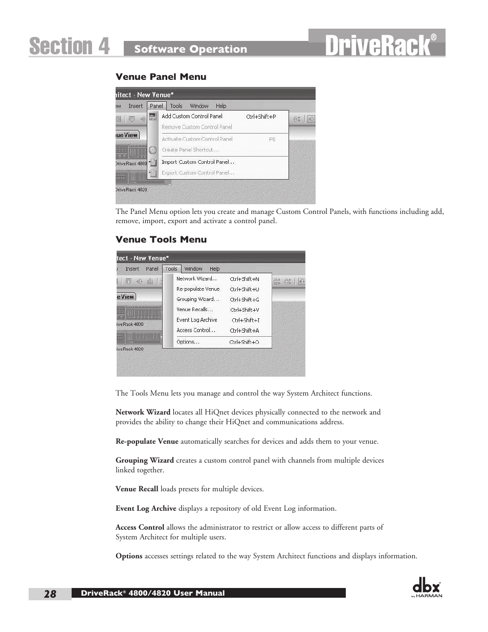 Driverack | dbx DriveRack 4820 User Manual | Page 38 / 96