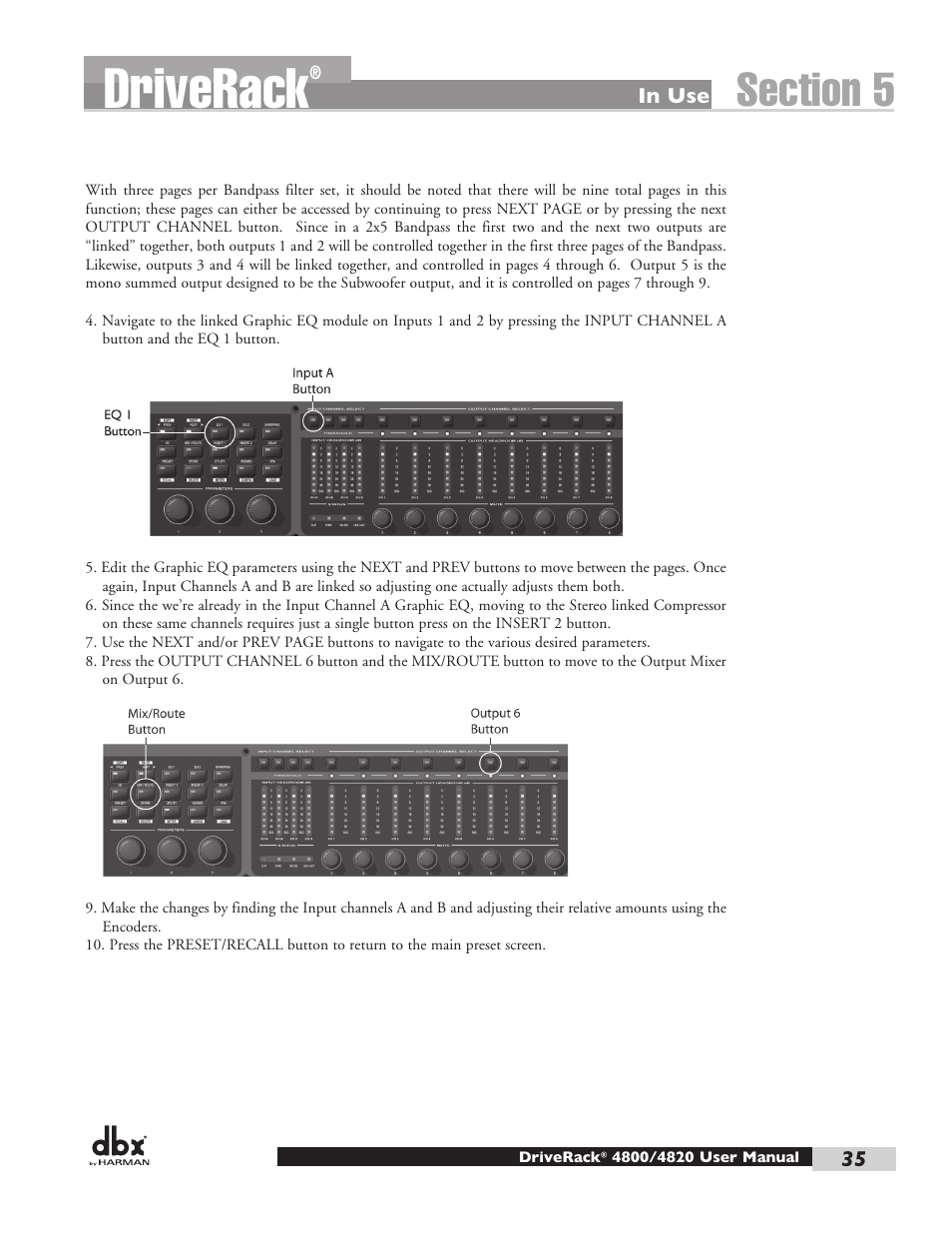 Driverack | dbx DriveRack 4820 User Manual | Page 45 / 96