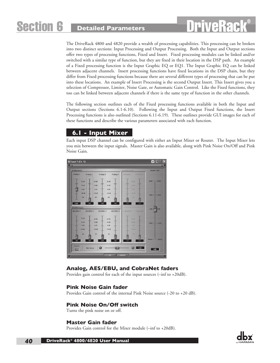 Driverack | dbx DriveRack 4820 User Manual | Page 50 / 96
