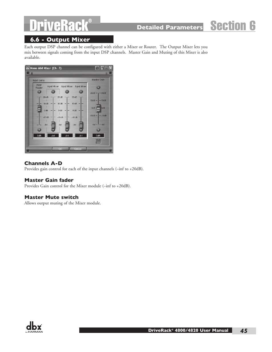 Driverack | dbx DriveRack 4820 User Manual | Page 55 / 96