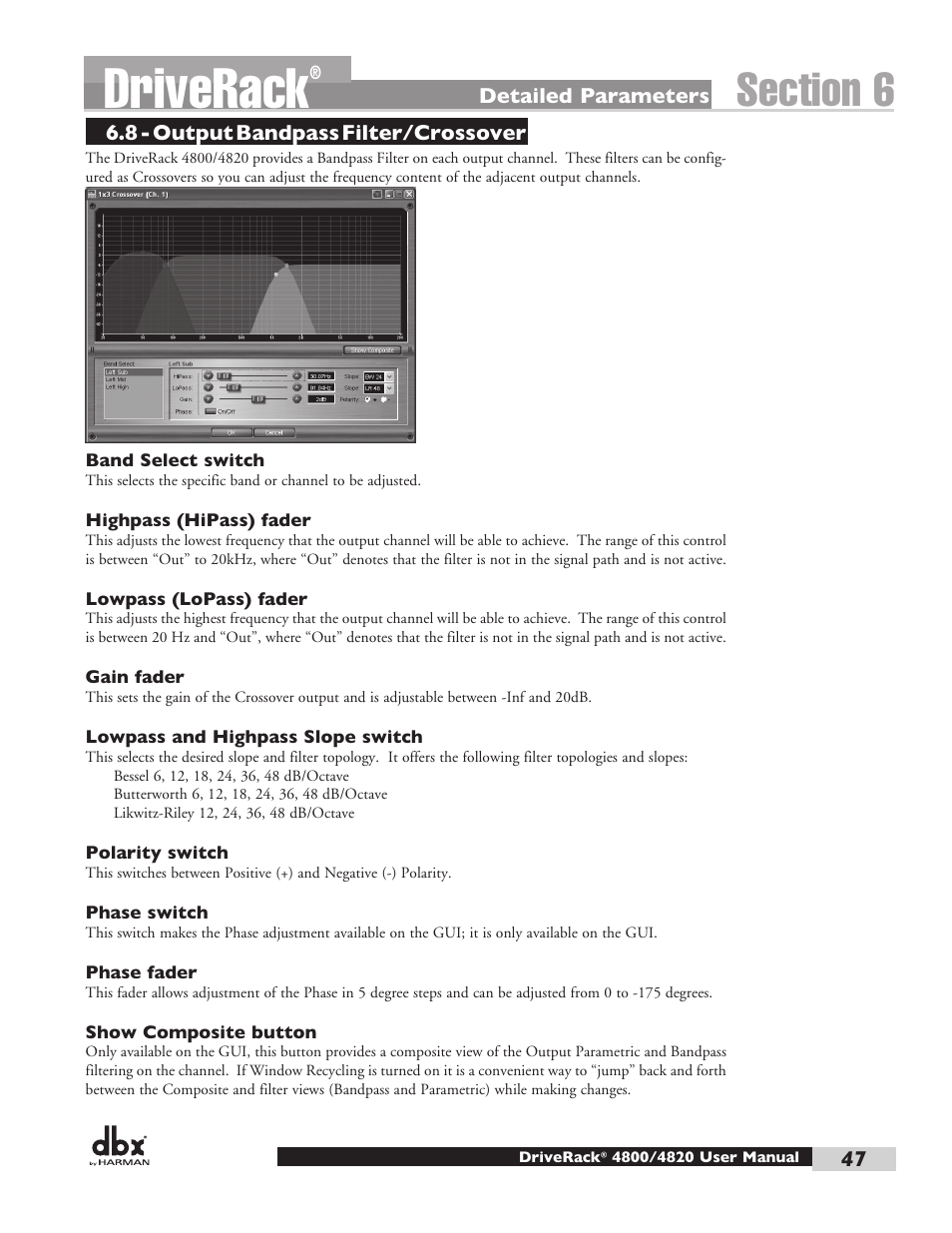 Driverack | dbx DriveRack 4820 User Manual | Page 57 / 96