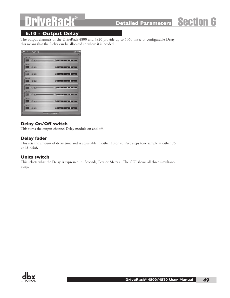 Driverack | dbx DriveRack 4820 User Manual | Page 59 / 96