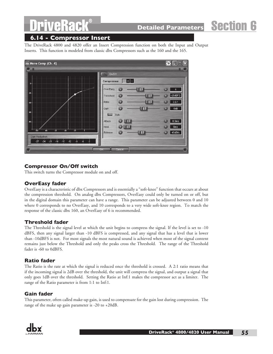 Driverack | dbx DriveRack 4820 User Manual | Page 65 / 96