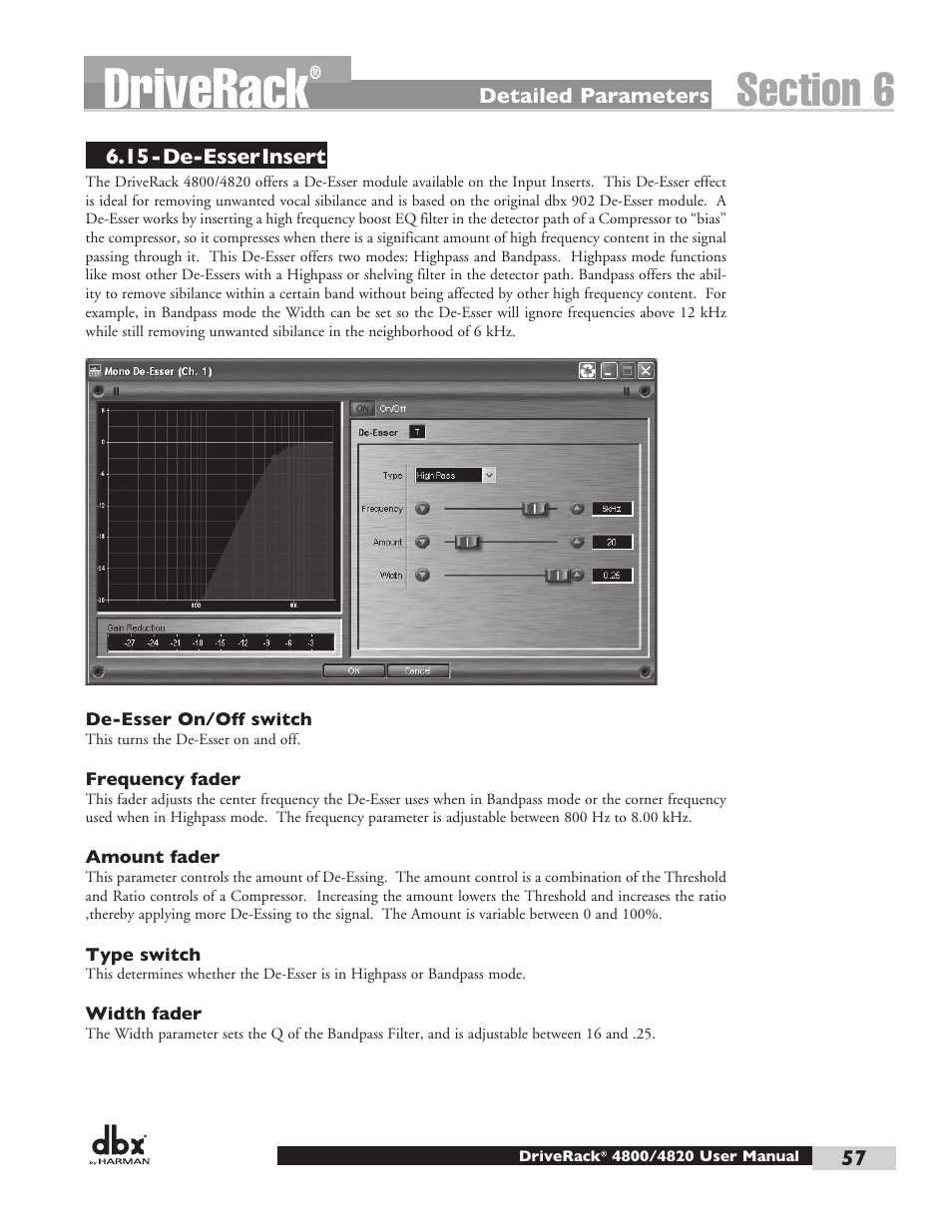 Driverack | dbx DriveRack 4820 User Manual | Page 67 / 96