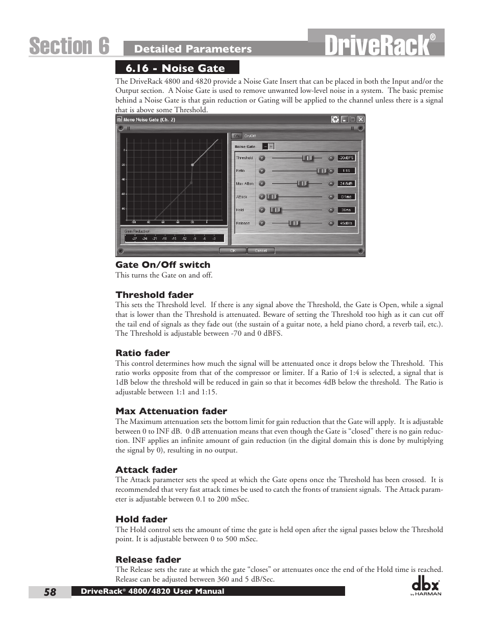 Driverack | dbx DriveRack 4820 User Manual | Page 68 / 96
