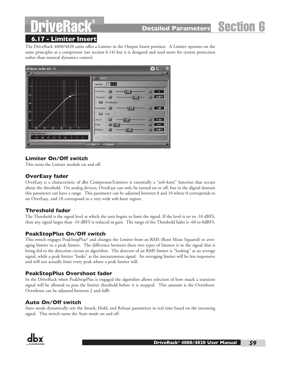 Driverack | dbx DriveRack 4820 User Manual | Page 69 / 96