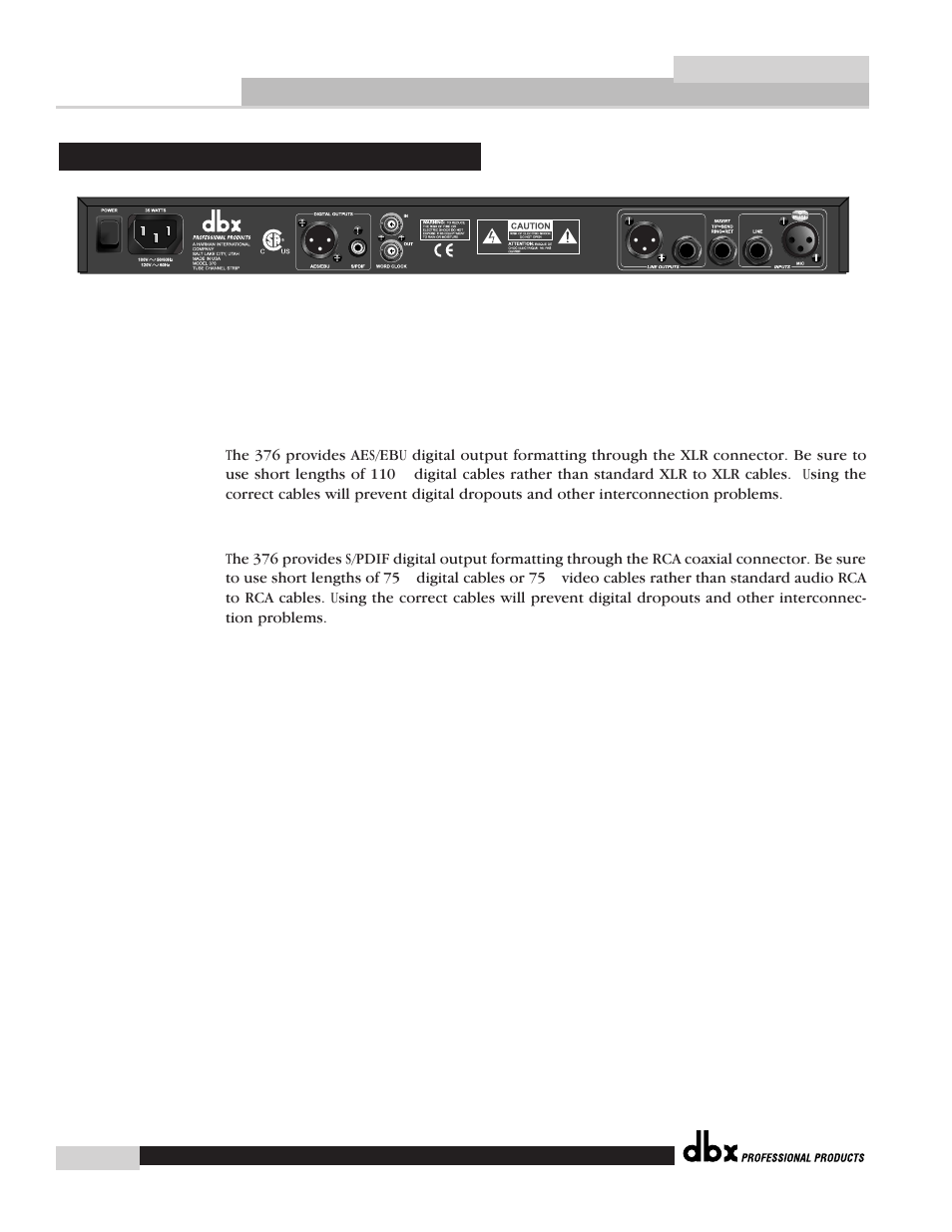 dbx 376 User Manual | Page 10 / 37