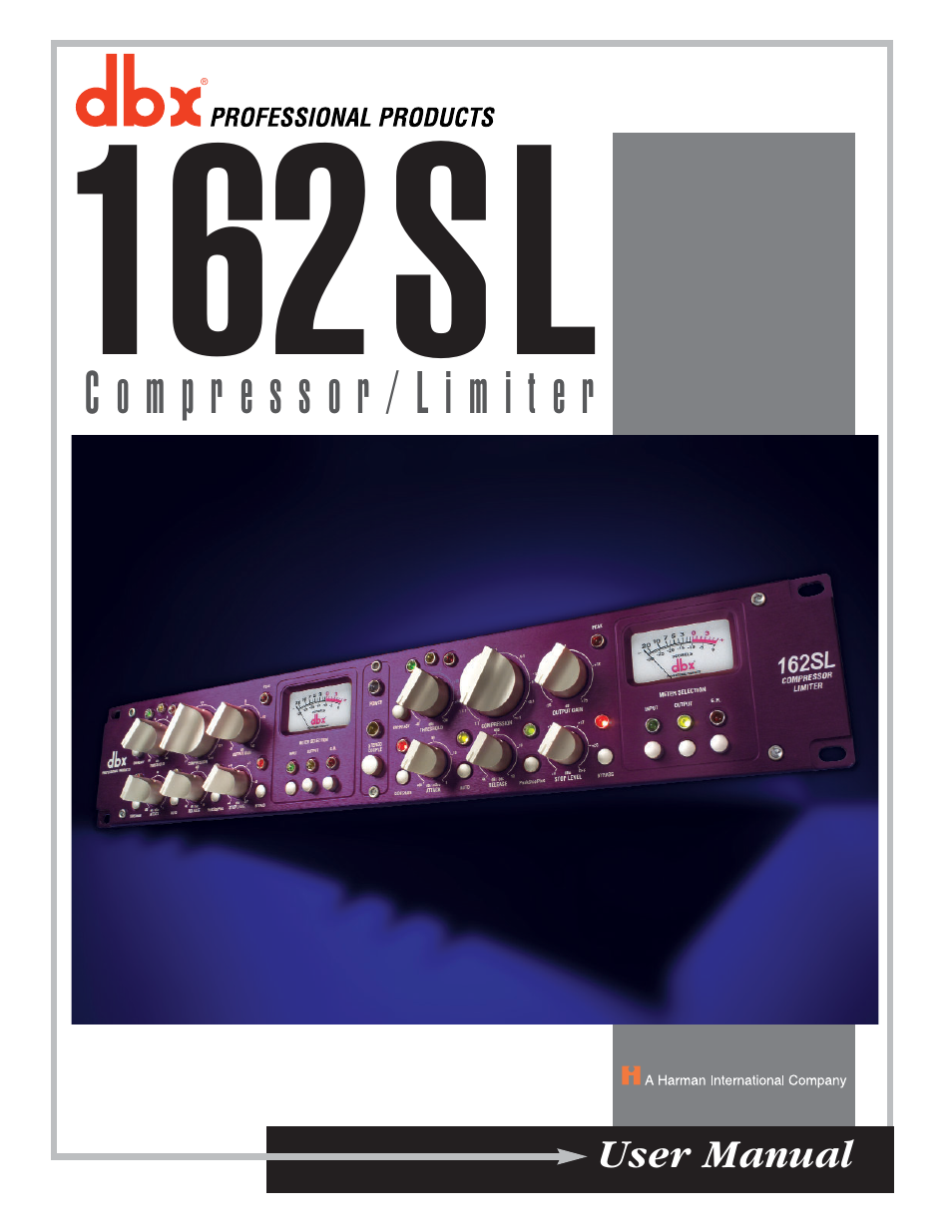 dbx 162SL User Manual | 31 pages