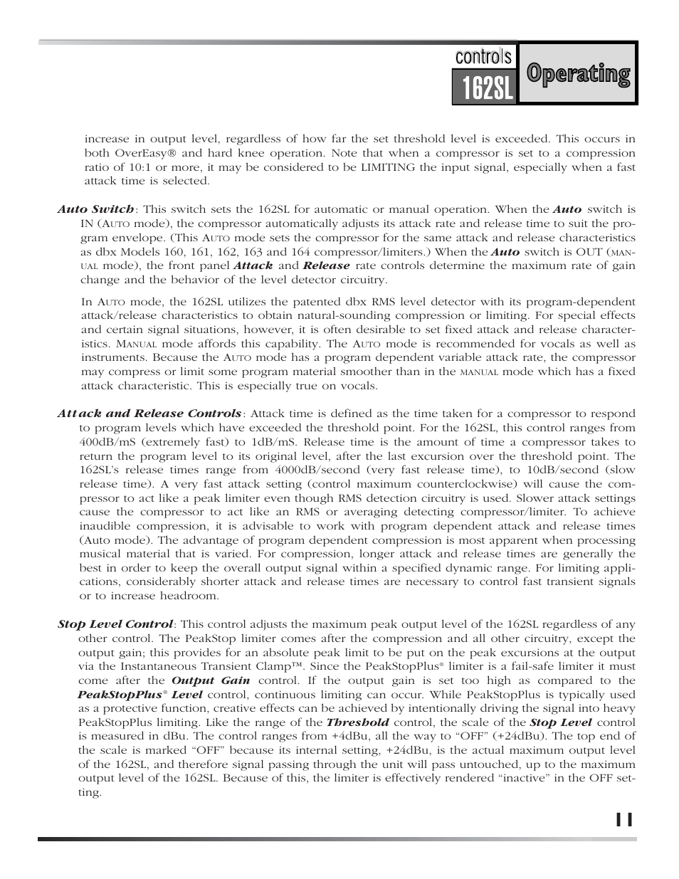 dbx 162SL User Manual | Page 13 / 31