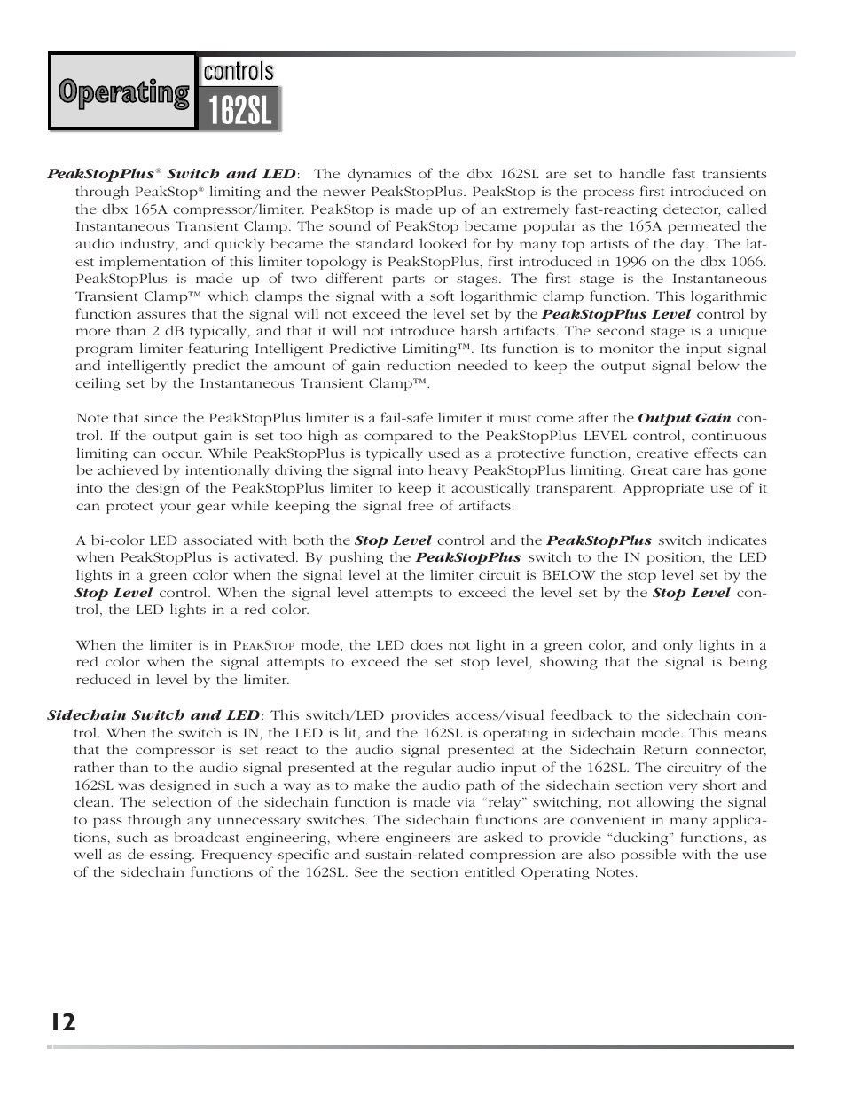 dbx 162SL User Manual | Page 14 / 31