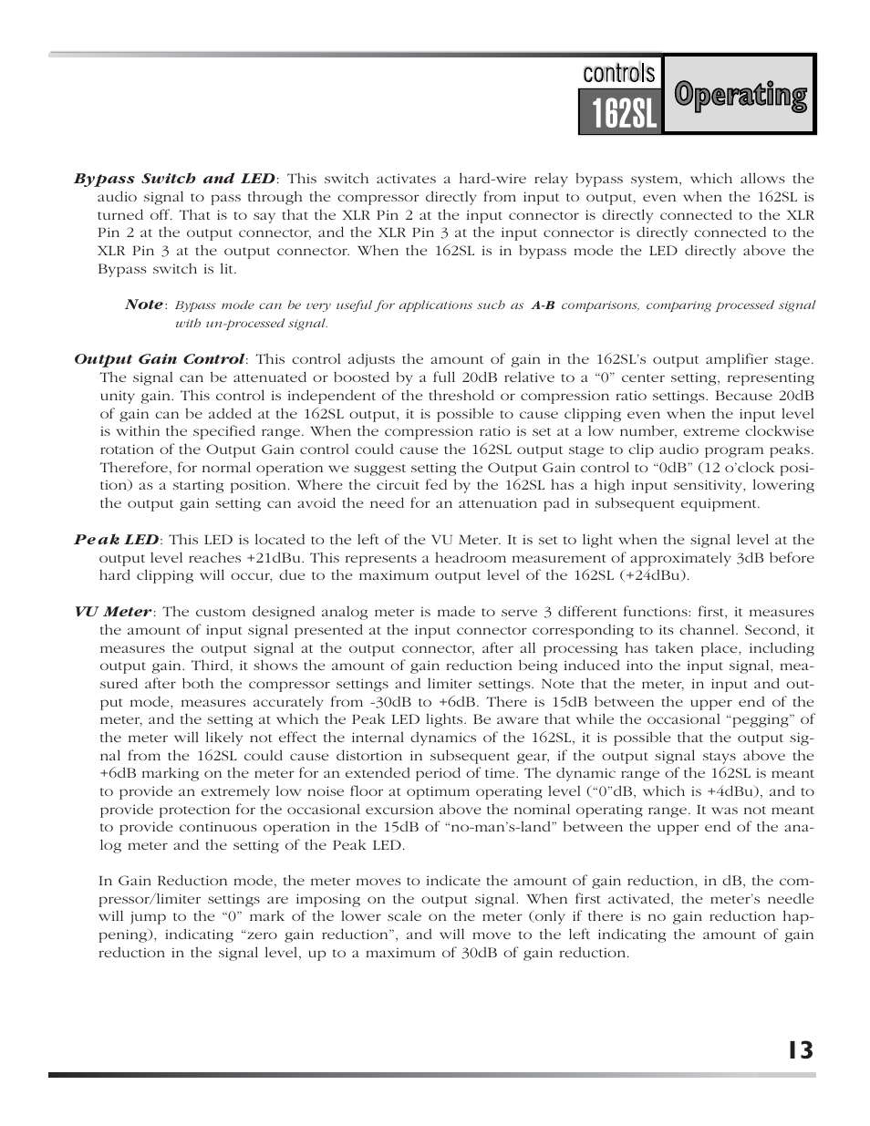 dbx 162SL User Manual | Page 15 / 31
