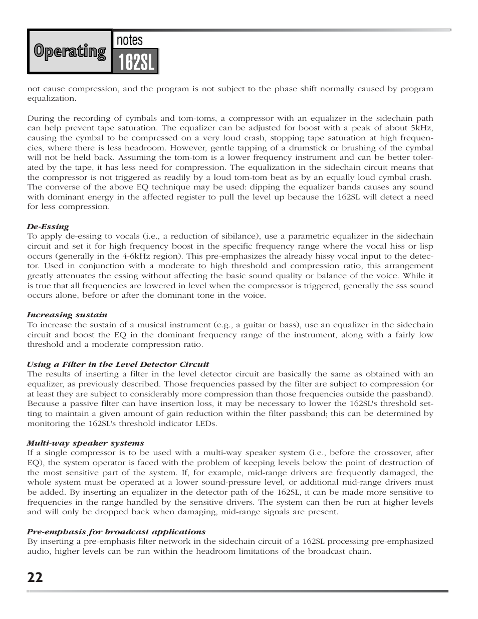 dbx 162SL User Manual | Page 24 / 31