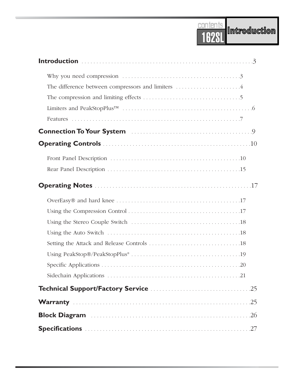 dbx 162SL User Manual | Page 4 / 31