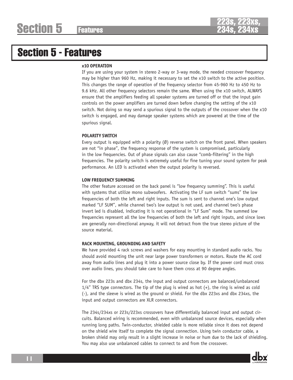 dbx 234s Crossover User Manual | Page 16 / 20