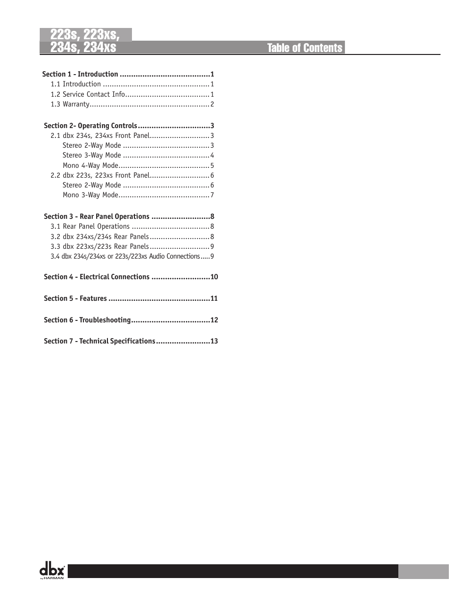 dbx 234s Crossover User Manual | Page 5 / 20