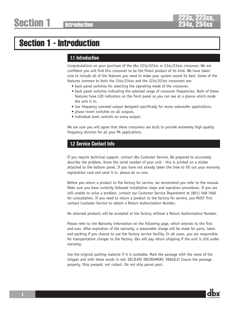 dbx 234s Crossover User Manual | Page 6 / 20