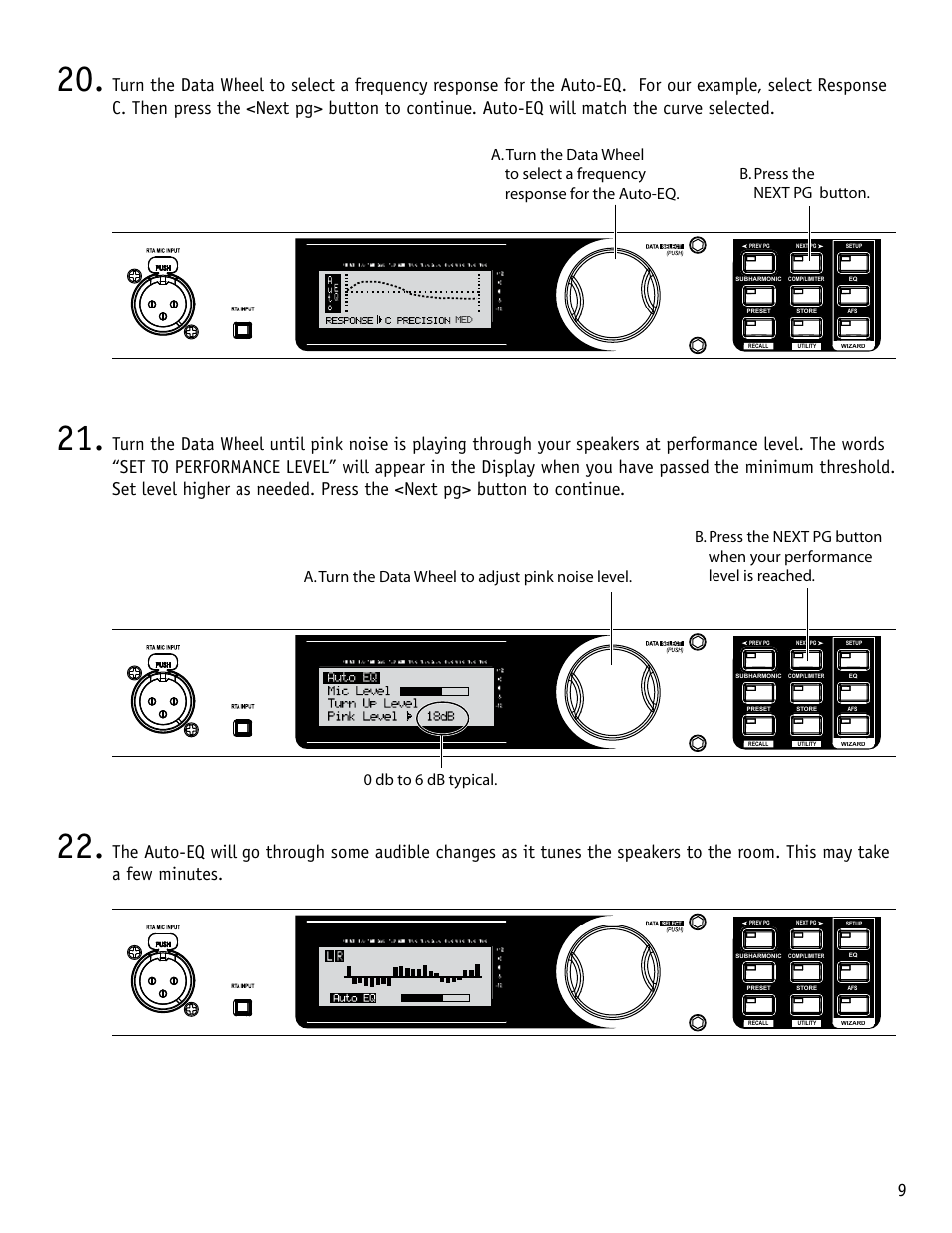 Driverack px, Auto eq | dbx DriveRack PX Quickstart Guide User Manual | Page 9 / 24