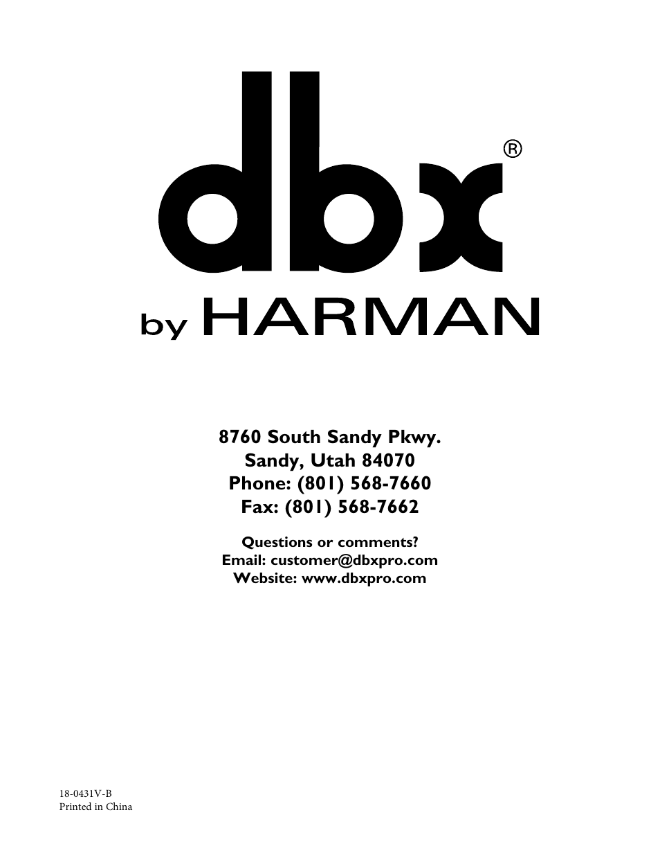 dbx 1074 User Manual | Page 16 / 16