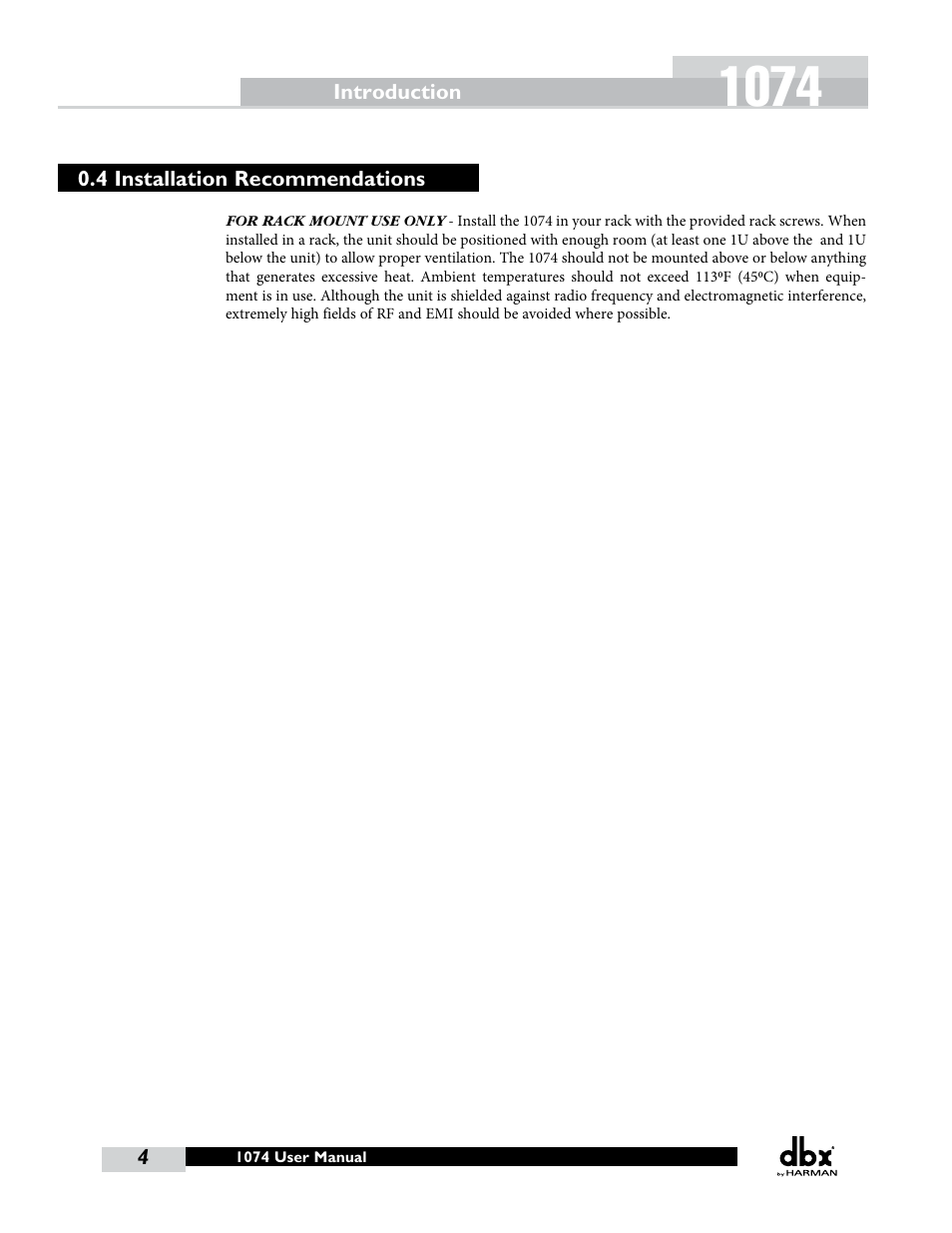 dbx 1074 User Manual | Page 8 / 16