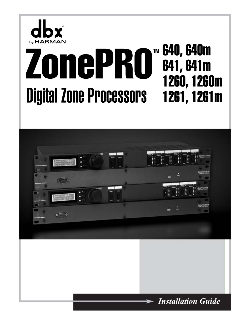 dbx ZonePRO InstallGuide User Manual | 60 pages