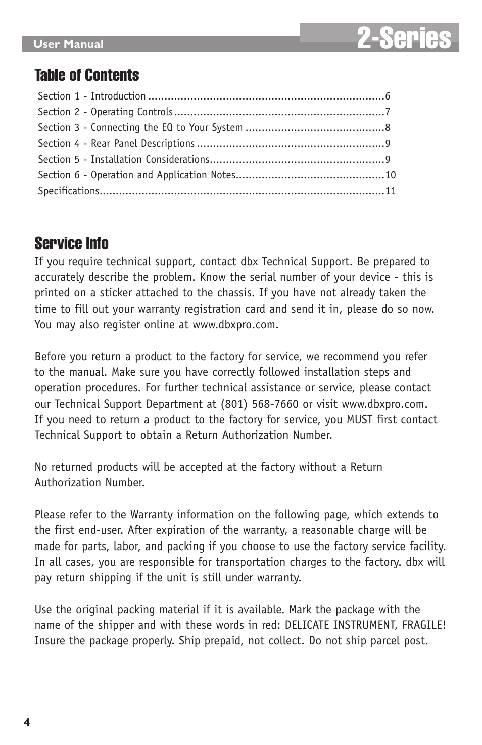 dbx 231s Equalizer User Manual | Page 4 / 12