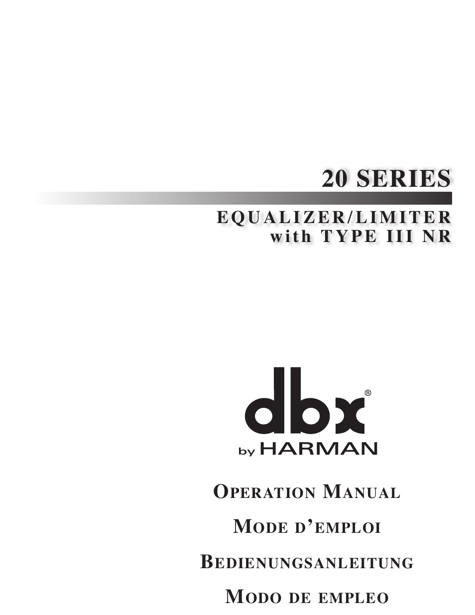 dbx 2031 Equalizer User Manual | 40 pages