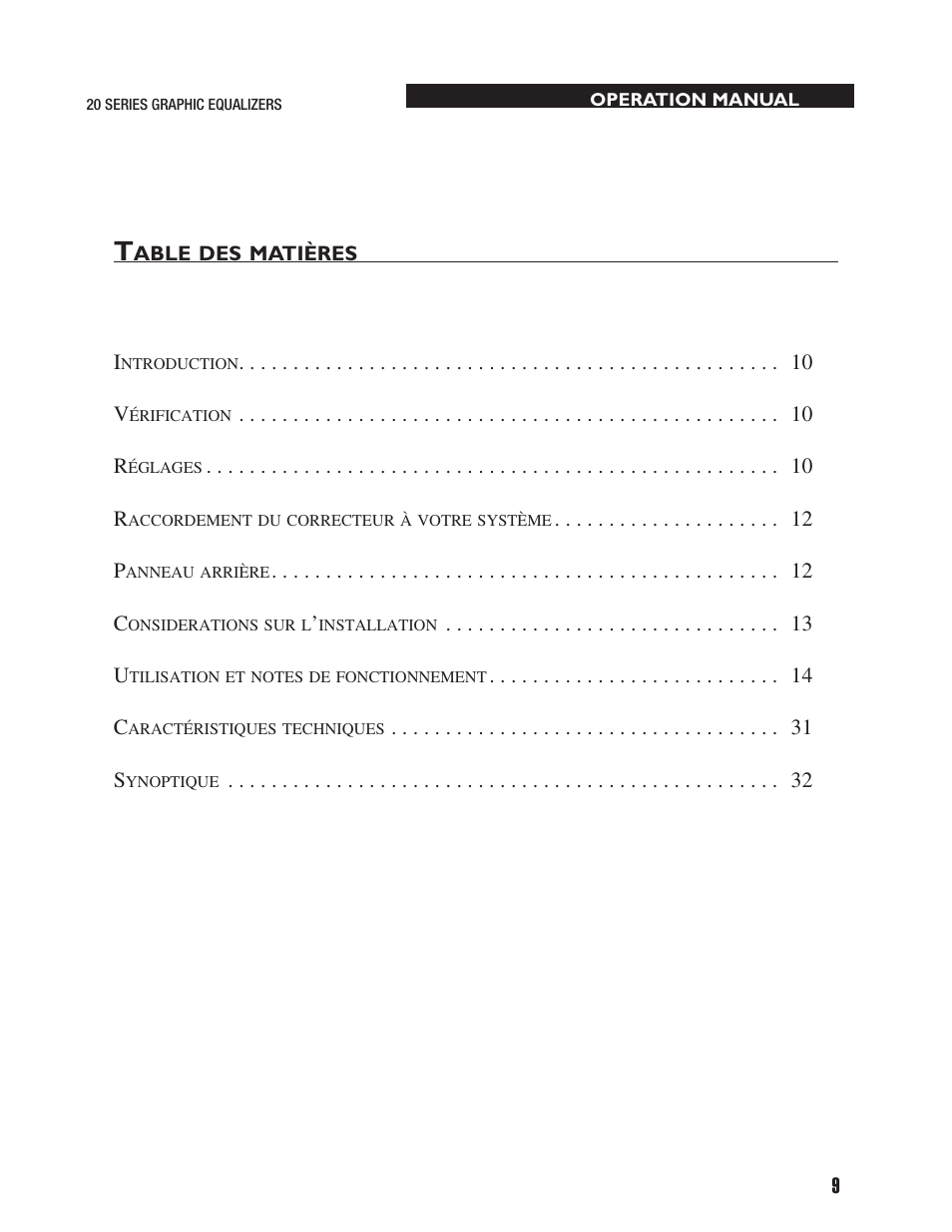 dbx 2031 Equalizer User Manual | Page 13 / 40