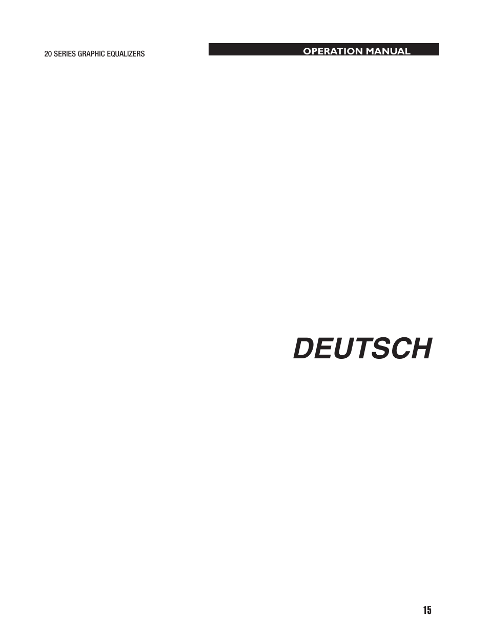 Deutsch | dbx 2031 Equalizer User Manual | Page 19 / 40